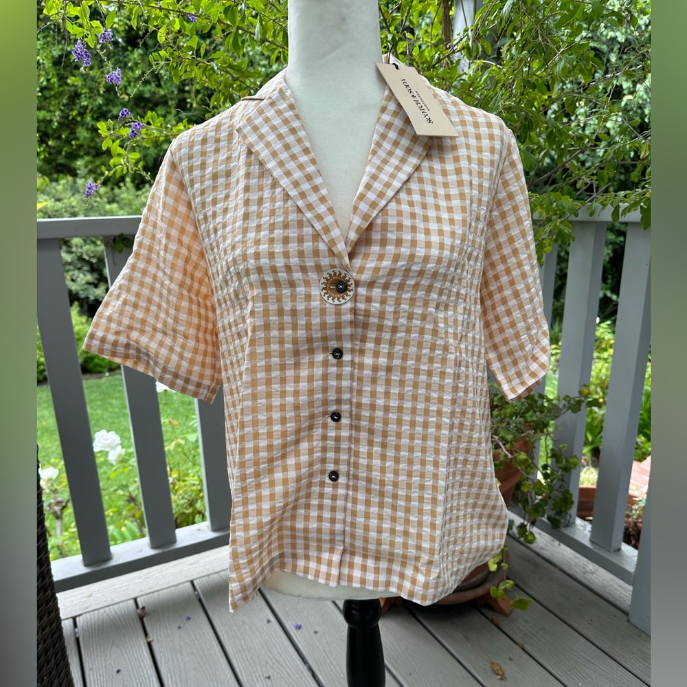 Scotch & Soda short sleeve gingham button down, size large